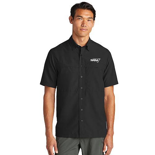 Men’s Black Short Sleeve UV Button Down Shirt