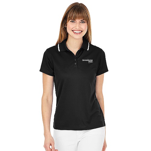Women's Black/White Charles River® Polo