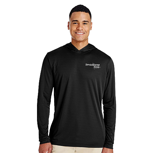 Men's Black Performance Hooded T-Shirt
