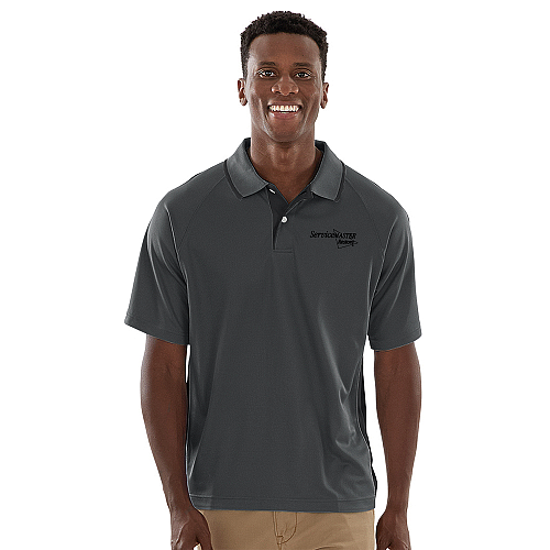 Men's Dark Grey/Black Color Blocked Polo