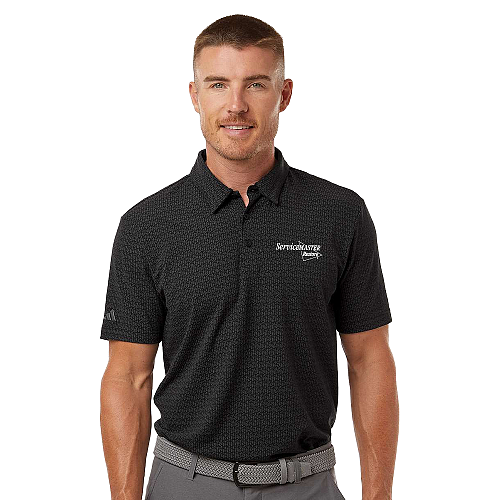 Men’s Adidas® Black Printed Polo